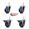 Service Caster 35 Inch Blue Polyurethane Wheel Swivel 34 Inch Threaded Stem Caster Set 2 Brakes SCC SCC-TS20S3514-PPUB-BLUE-34212-2-PLB2 - alternate 2